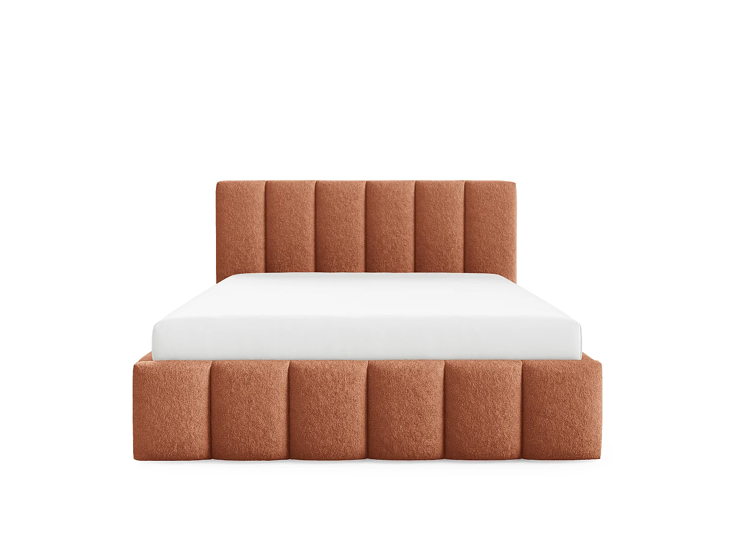 FURNISTAR Gestoffeerd bed LINO met opbergruimte 180x200|Tweepersoonsbed|Lattenbodem|Boxspring-look|zonder matras|Slaapkamer-Vosrood