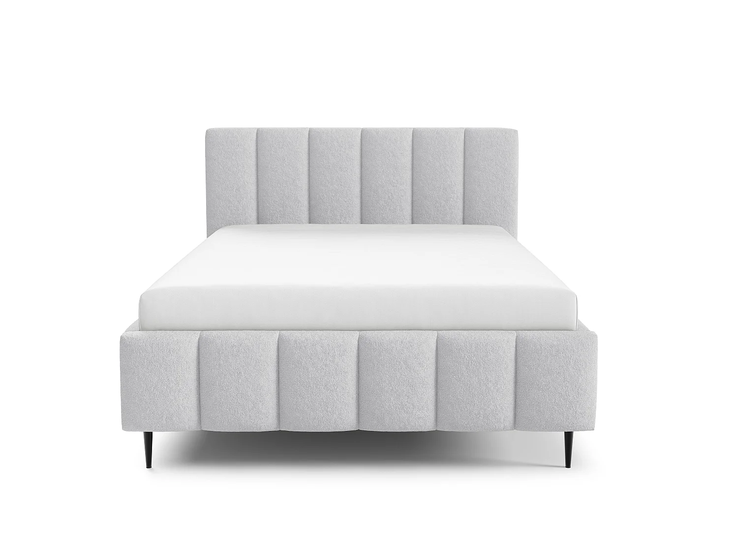 FURNISTAR Gestoffeerd bed LINO met poten en opbergruimte 160x200|Tweepersoonsbed|Lattenbodem|Boxspring-look|zonder matras|Slaapkamer-Grijs