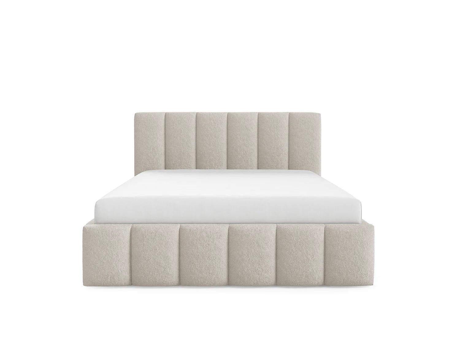 FURNISTAR Gestoffeerd bed LINO met opbergruimte 180x200|Tweepersoonsbed|Lattenbodem|Boxspring-look|zonder matras|Slaapkamer-Beige