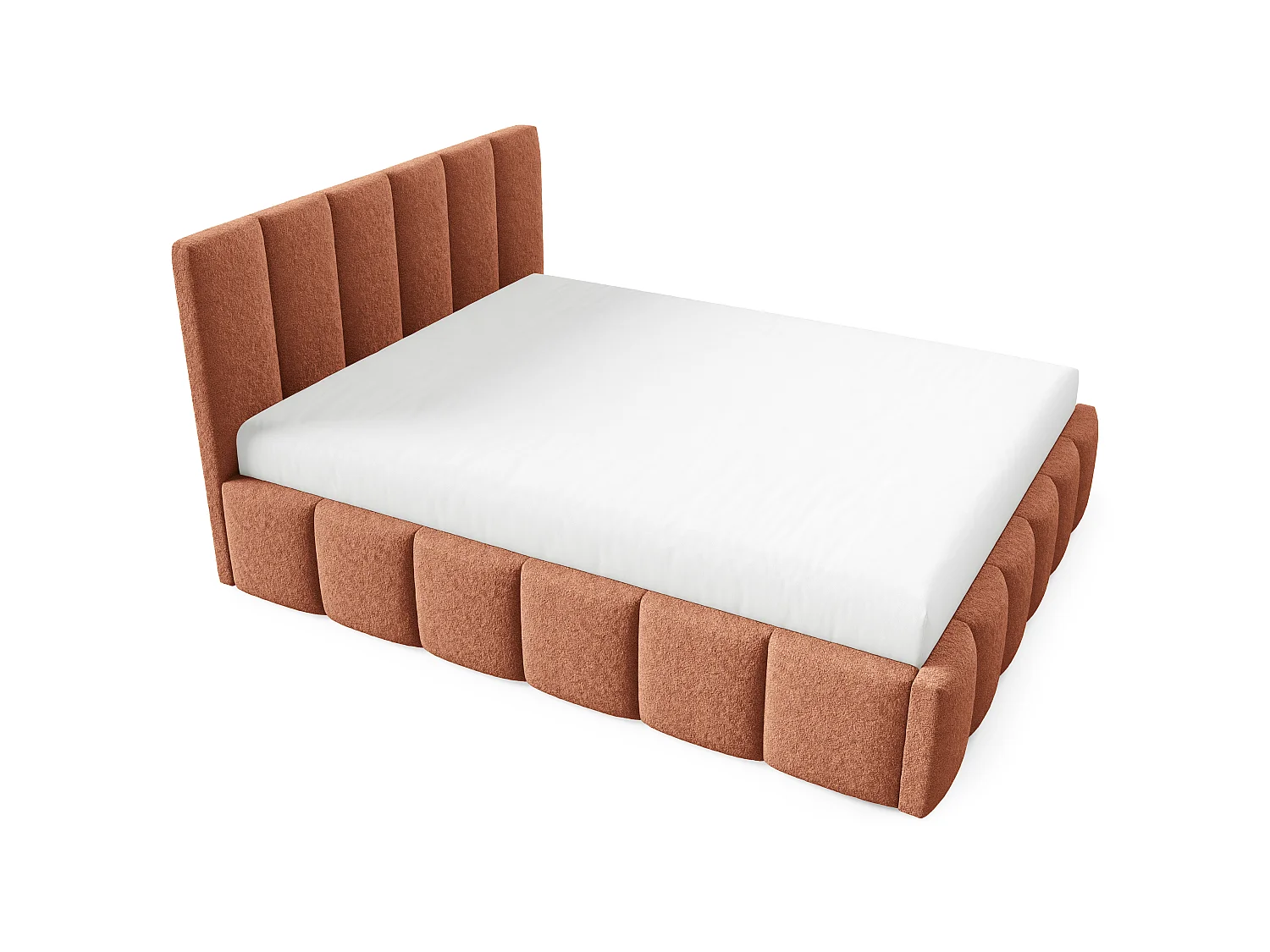 FURNISTAR Gestoffeerd bed LINO met opbergruimte 160x200|Tweepersoonsbed|Lattenbodem|Boxspring-look|zonder matras|Slaapkamer-Vosrood