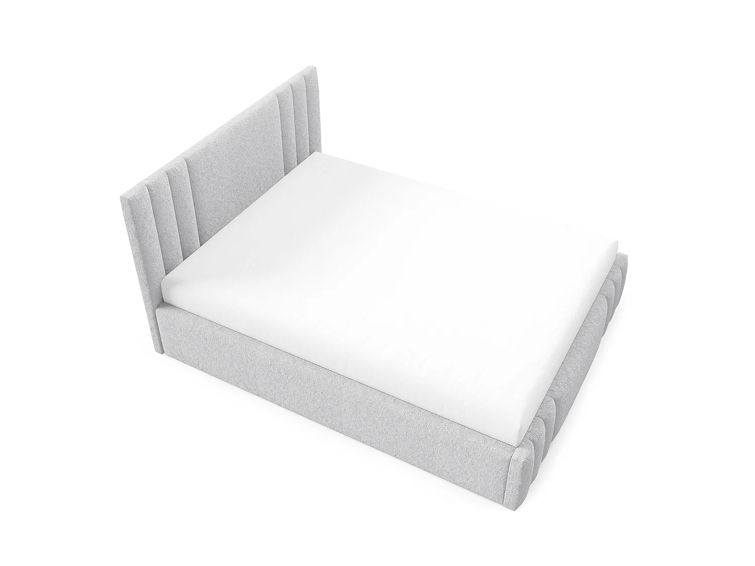 Gestoffeerd bed RIVIO met poten en opbergruimte 160x200,tweepersoonsbed,lattenbodem,boxspringlook,zonder matras,slaapkamer-Grijs