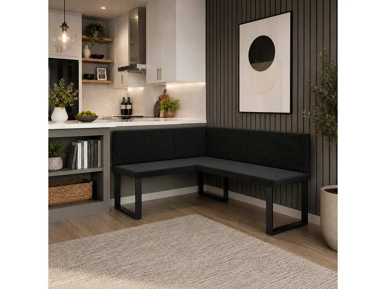 Hoekbank Akiko NINA Metal [] -128x168 LINKS-INARI 100- Stof|Hoekbankgroep|Keuken|modern|Zithoek|Eethoek