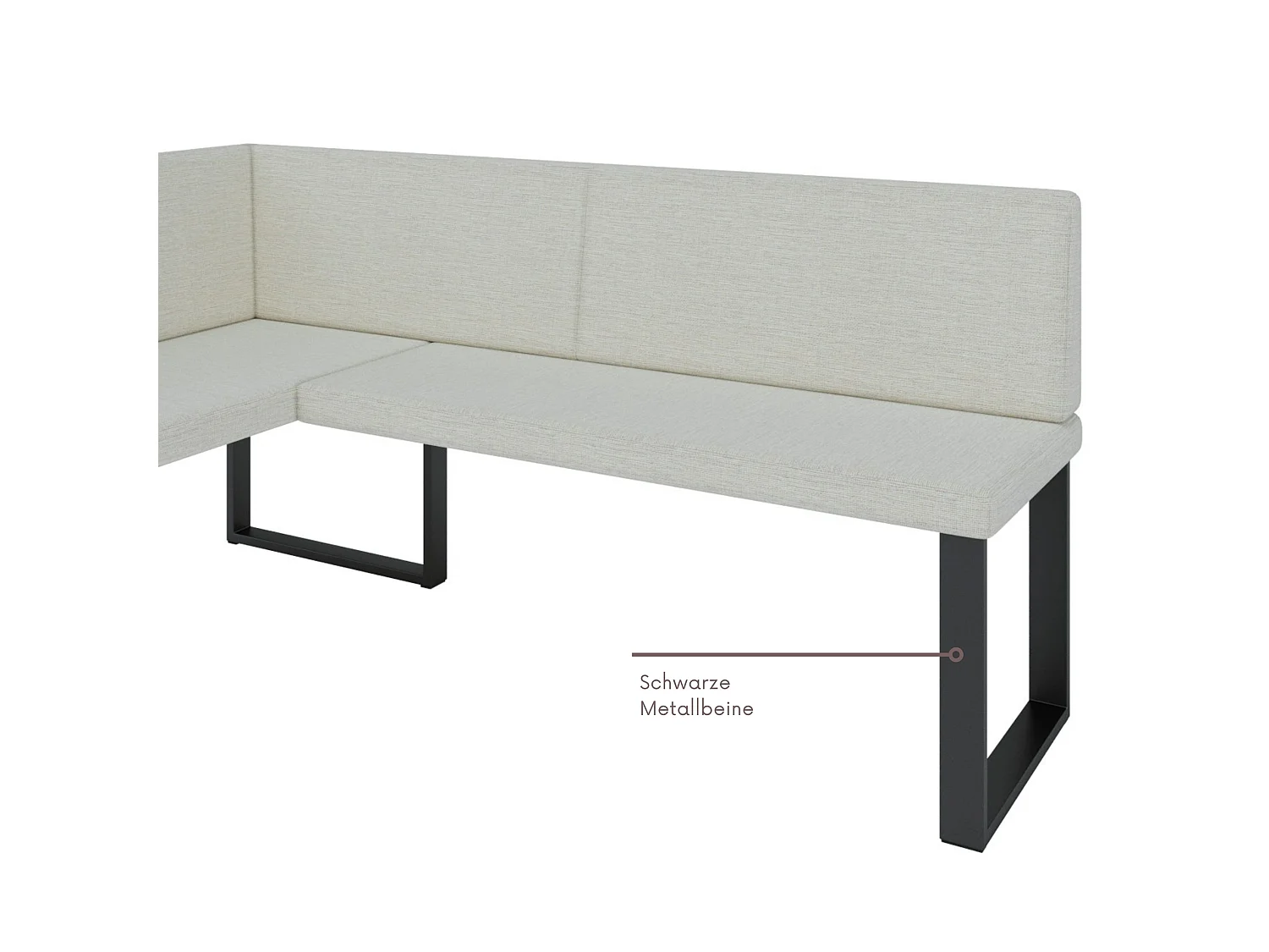 Hoekbank Akiko NINA Metal [] -168x128 RECHTS-SOFT 33- Kunstleer|Hoekbankgroep voor eetkamer|Keuken|modern|Zithoek|Eethoek