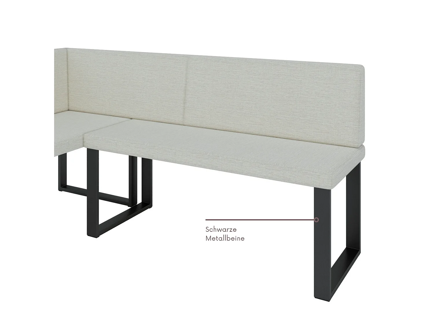 Hoekbank Akiko NINA Metal [] -142x196 LINKS-SOFT 29- Kunstleer|Hoekbankgroep voor eetkamer|Keuken|modern|Zithoek|Eethoek