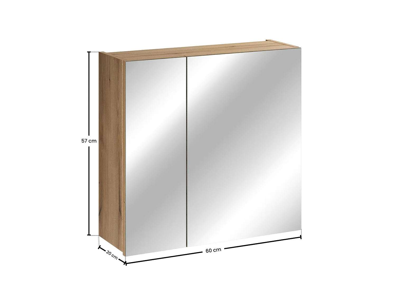 Armoire de toilette avec miroir Nova Coast Evoke 60 cm 2 portes
