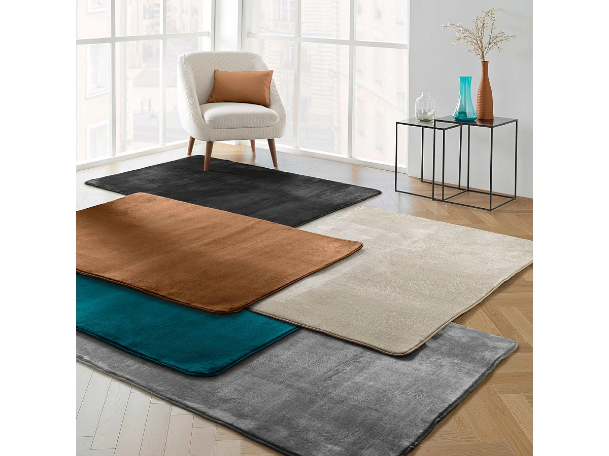 Tapis Uni en Flanelle "Flanou" 120x170cm Camel