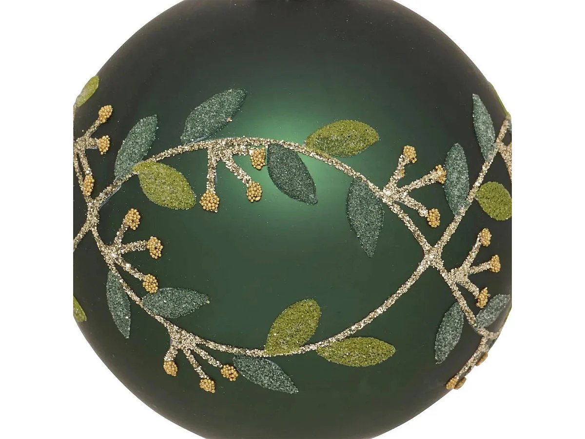 Boule de Noël "Branche de Gui" 8cm Vert