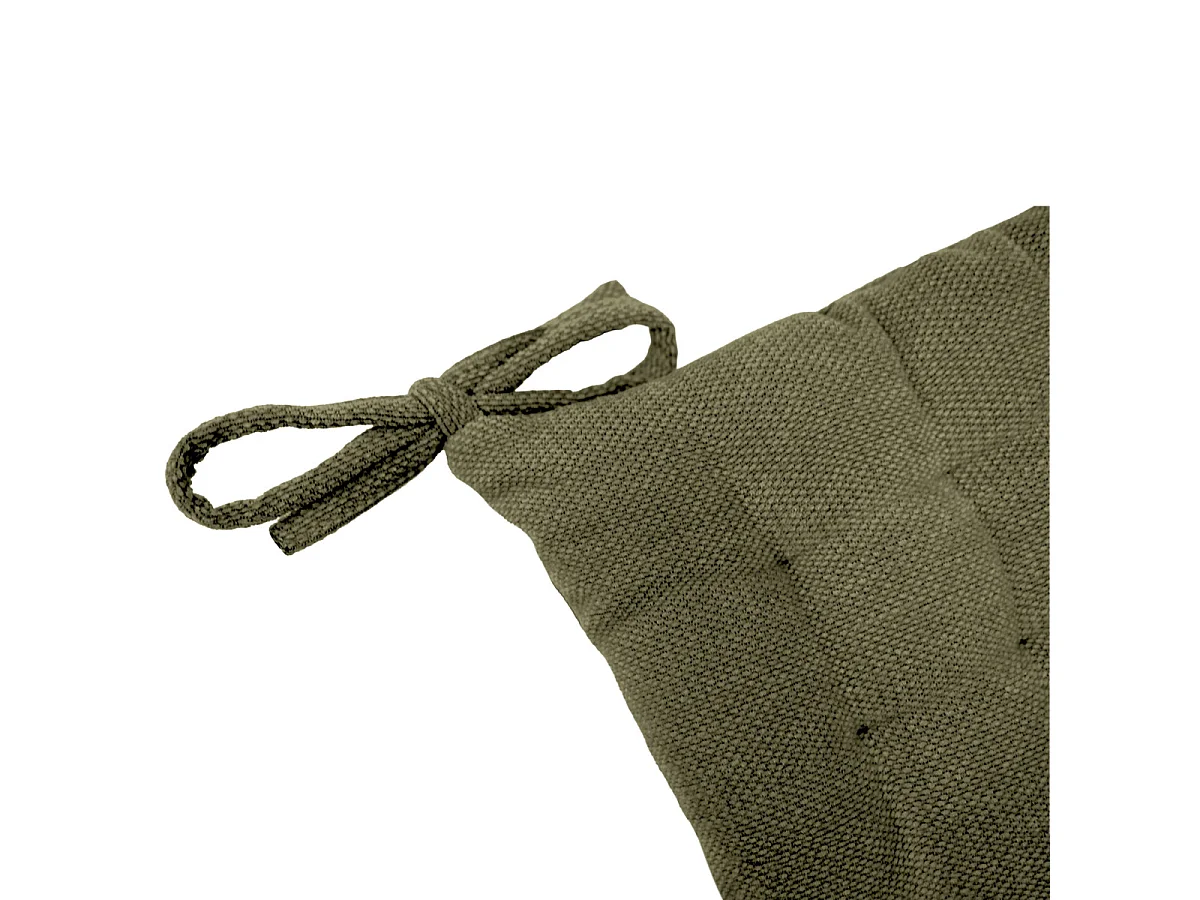 Galette de Chaise Velours Chenille "Cosi" 38x38cm Kaki
