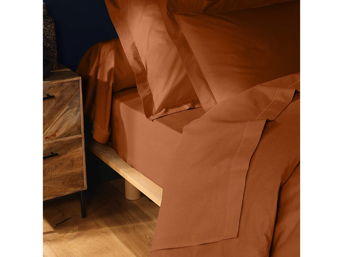 Drap Housse "Lina" 90x190cm Caramel
