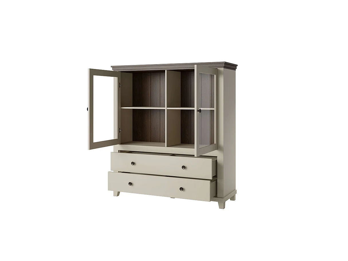 Buffet VOLTERRA avec 2 portes et 2 tiroirs - Blanc