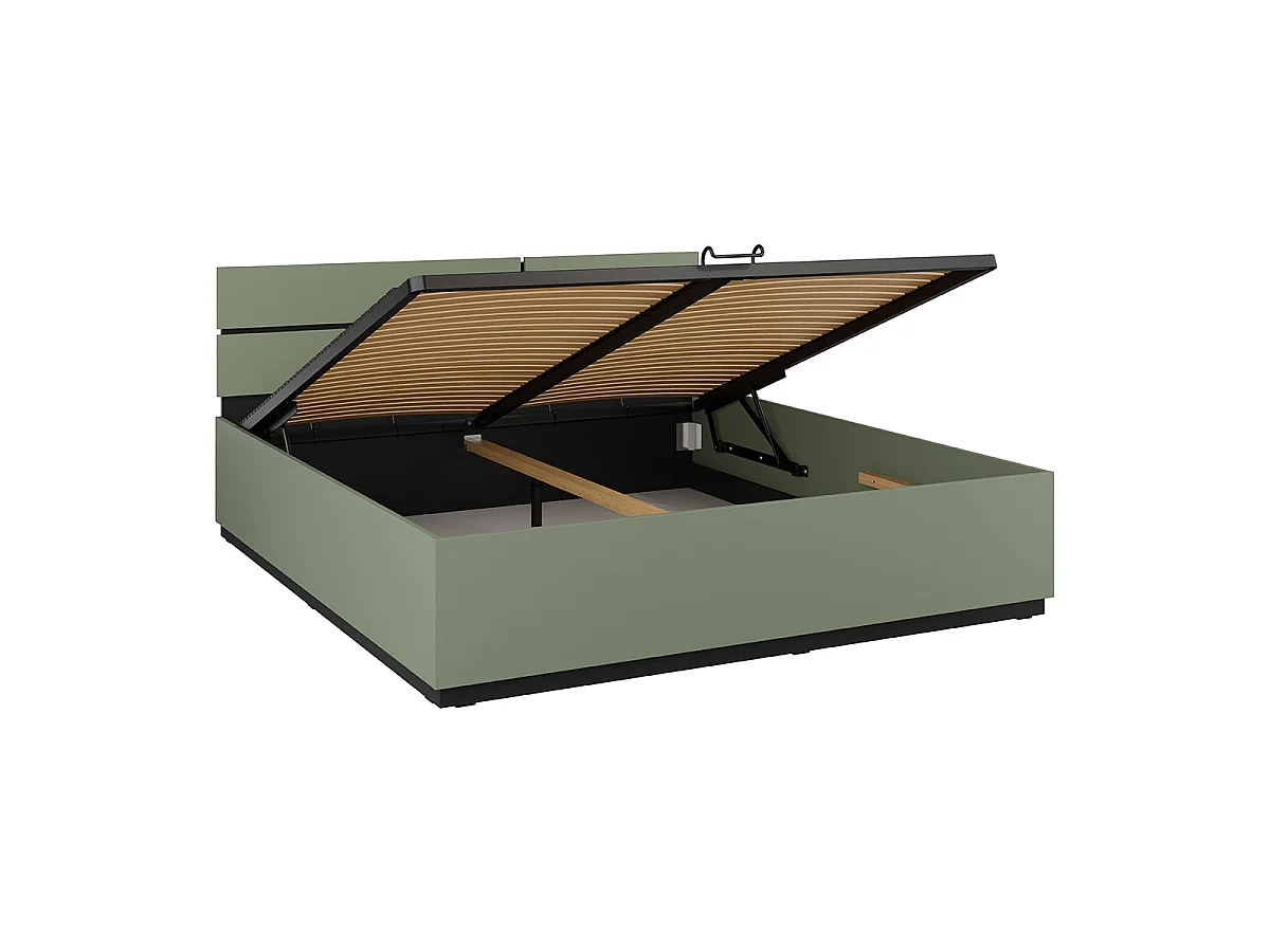 Cama com arrumação 180x200, com base incluída, Lilia Verde