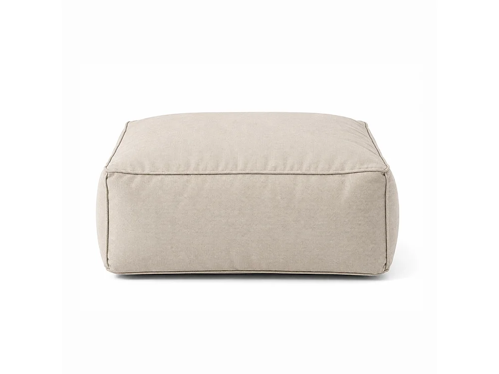 Pouf d’extérieur beige tissu déperlant – 85x85x30 cm PRAIANO