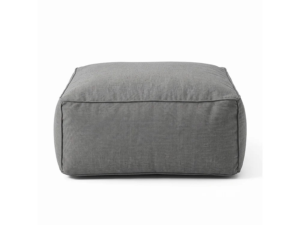 Pouf d’extérieur gris tissu déperlant – 85x85x30 cm PRAIANO