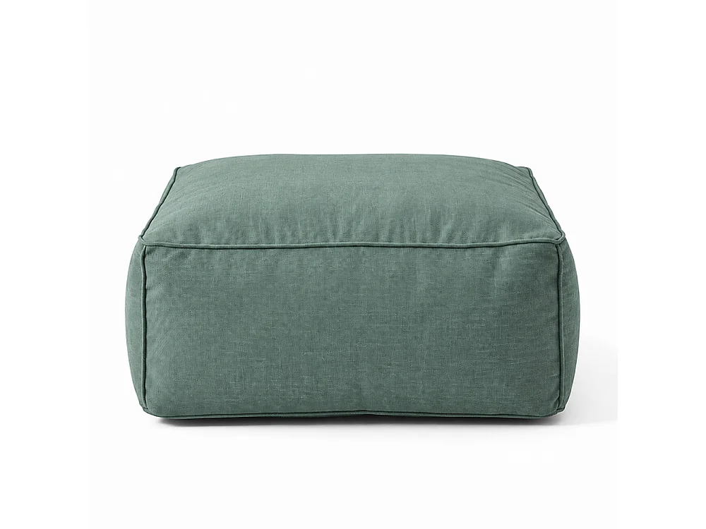 Pouf d’extérieur vert tissu déperlant – 85x85x30 cm PRAIANO