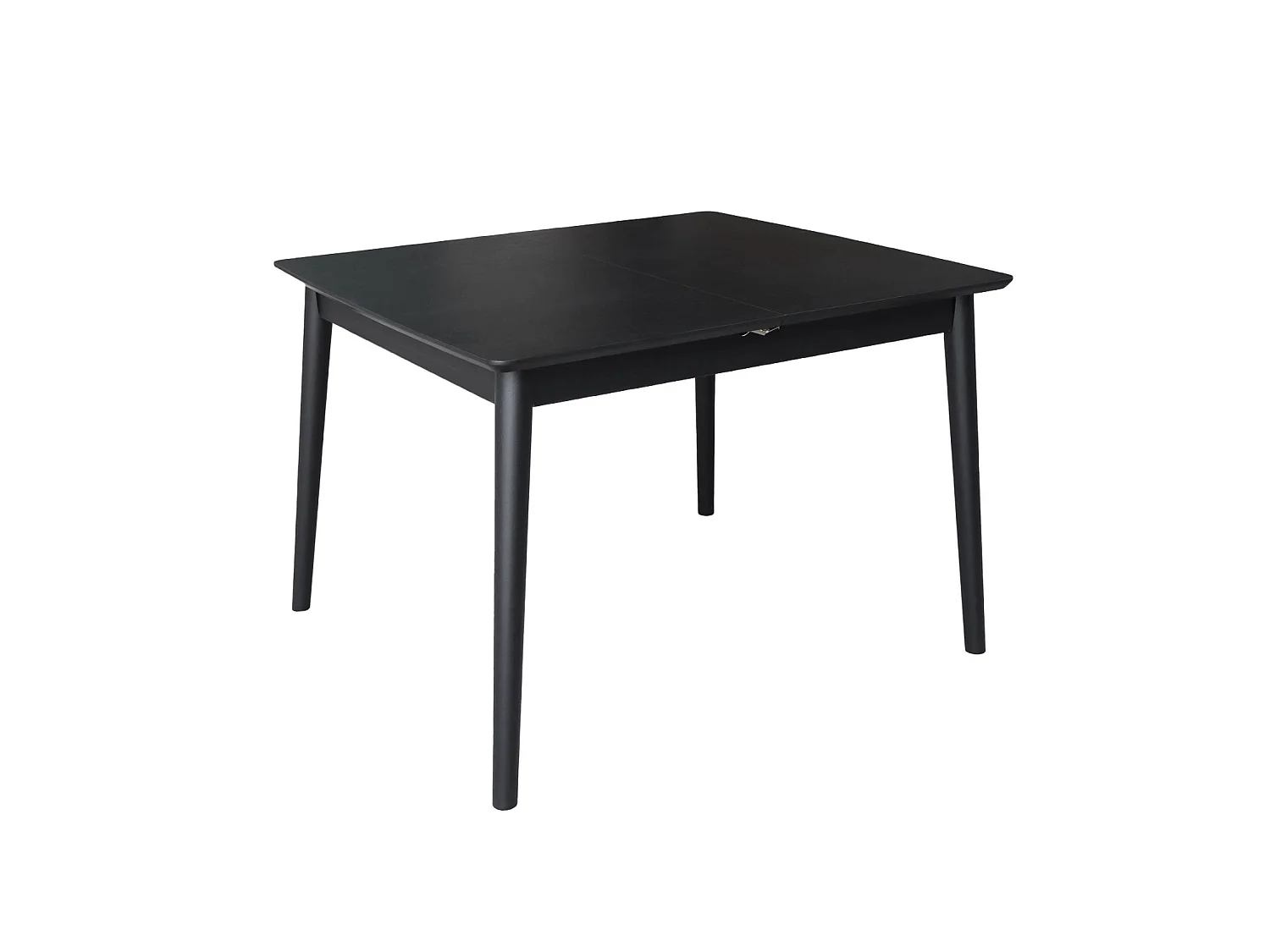 Table à manger rectangulaire extensible bois d'hévéa et placage chêne noir 4-6 places - 110/140 x 100 x 75 cm - Lina
