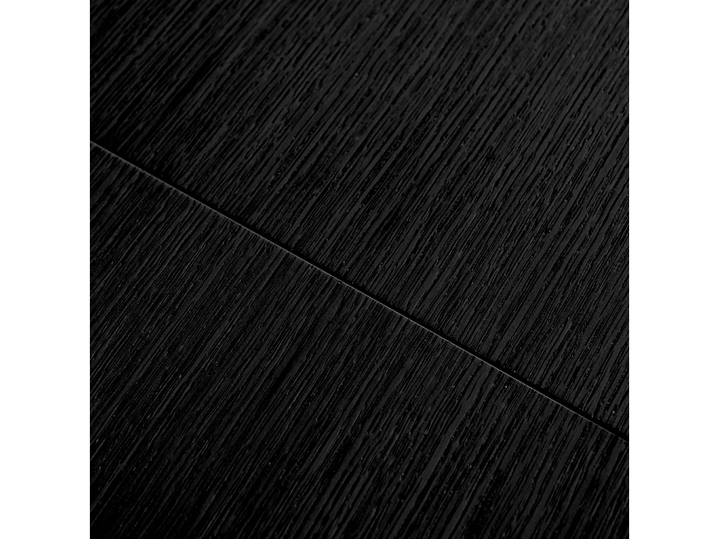Table à manger rectangulaire extensible bois d'hévéa et placage chêne noir 4-6 places - 110/140 x 100 x 75 cm - Lina
