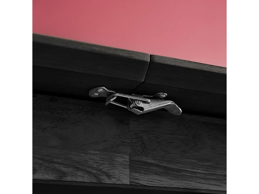 Table à manger rectangulaire extensible bois d'hévéa et placage chêne noir 4-6 places - 110/140 x 100 x 75 cm - Lina