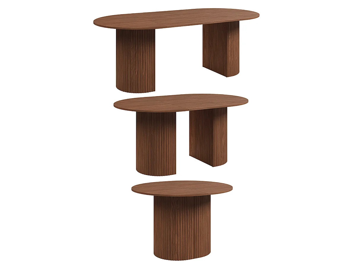 Table à manger extensible 4 à 8 places Canopée Bois foncé