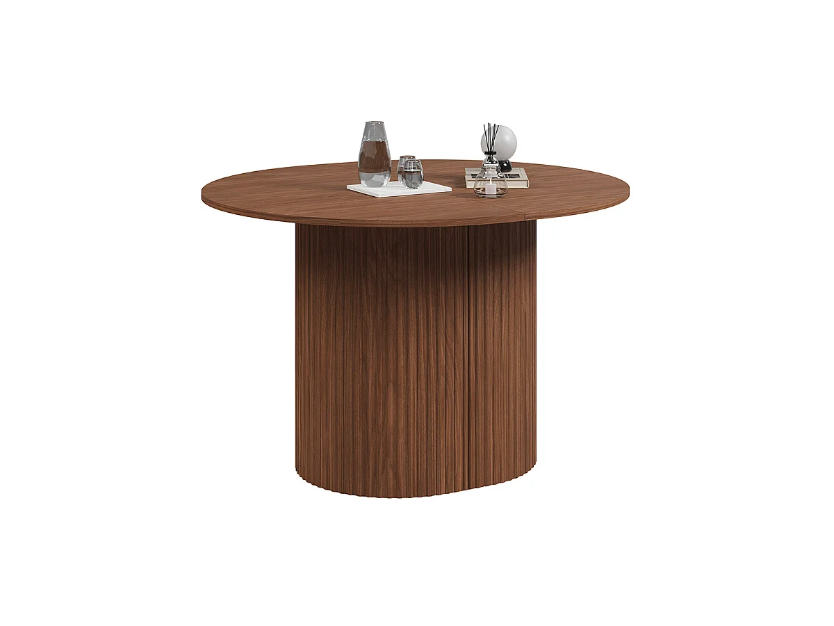 Table à manger extensible 4 à 8 places Canopée Bois foncé