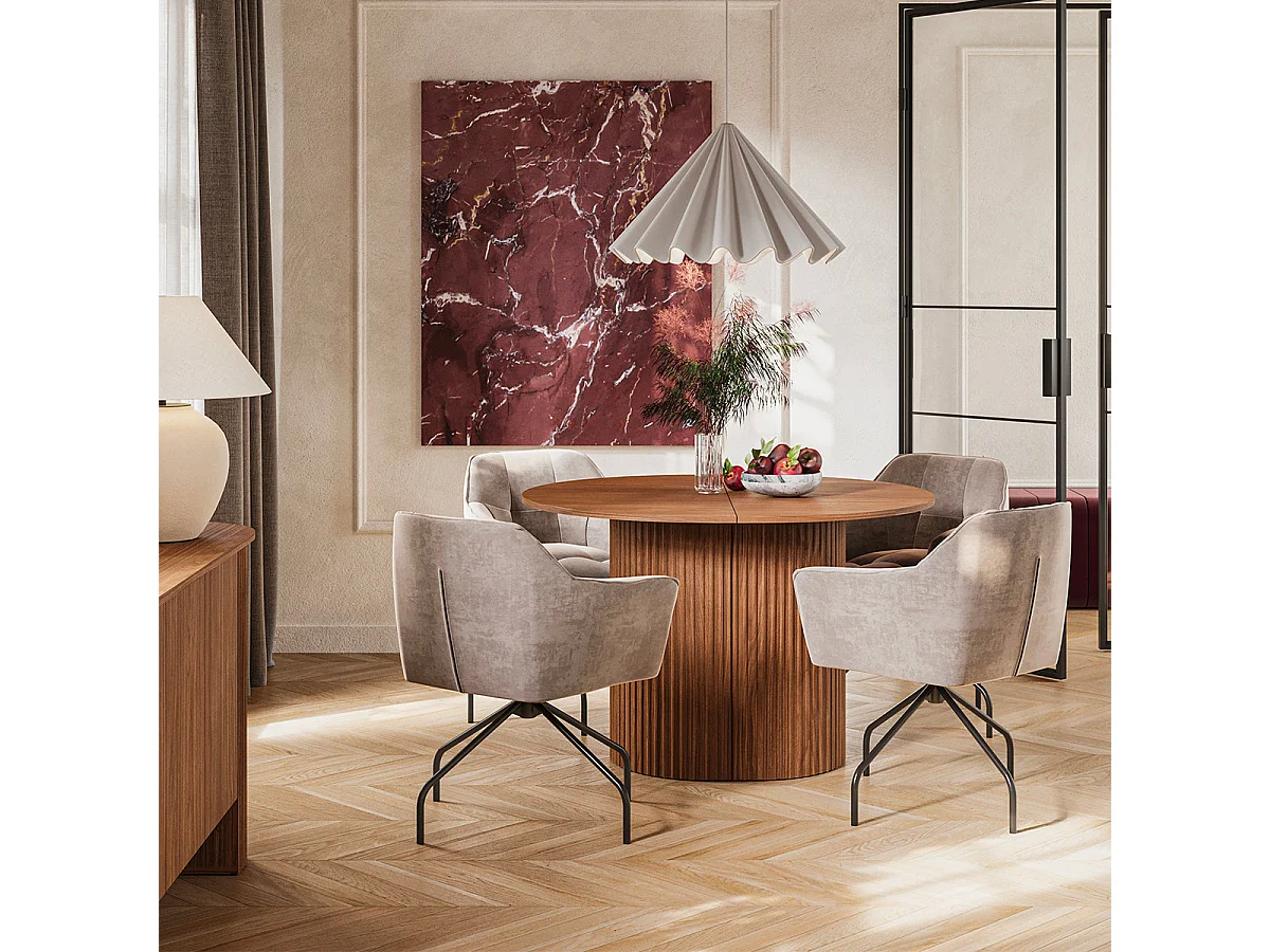 Table à manger extensible 4 à 8 places Canopée Bois foncé