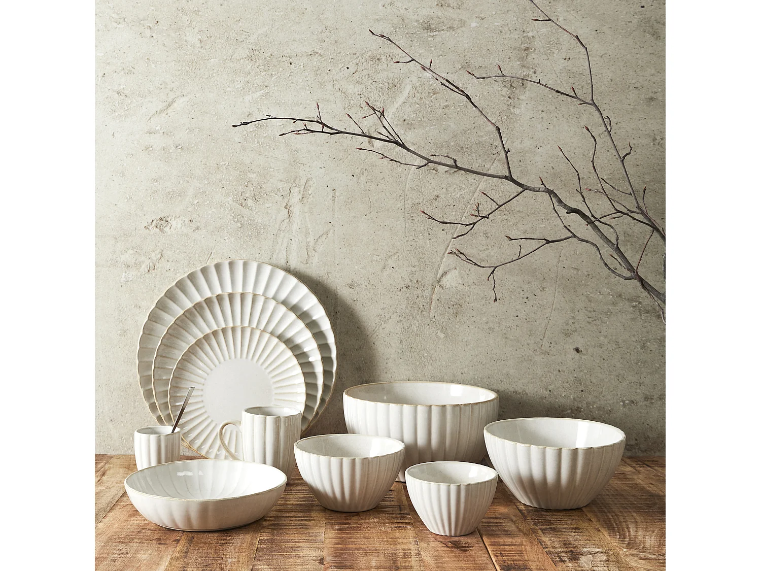Élégant bol en céramique "Vlora" de 11 cm avec design texturé
