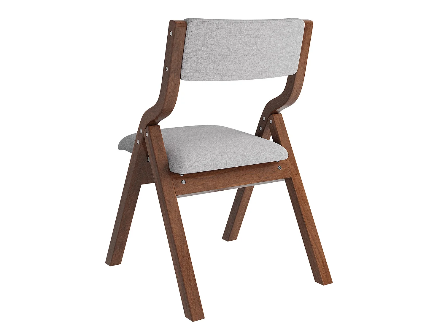 Lot de 2 chaises de salle à manger pliantes en lin avec cadre en bois massif, montées