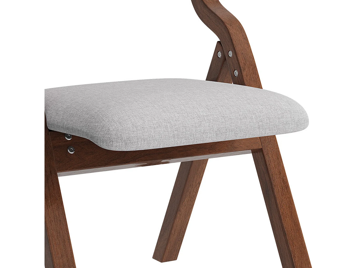 Lot de 2 chaises de salle à manger pliantes en lin avec cadre en bois massif, montées