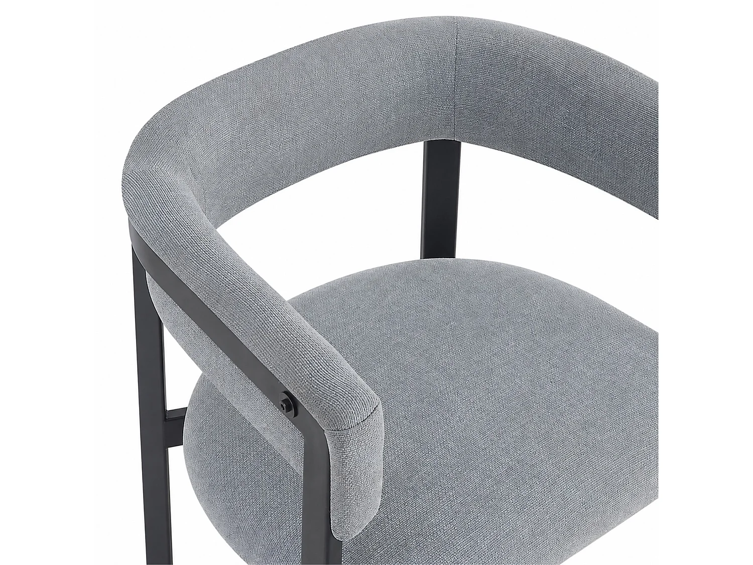 Lot de 2 chaises de salle à manger en chenille avec dossier enveloppant et accoudoirs