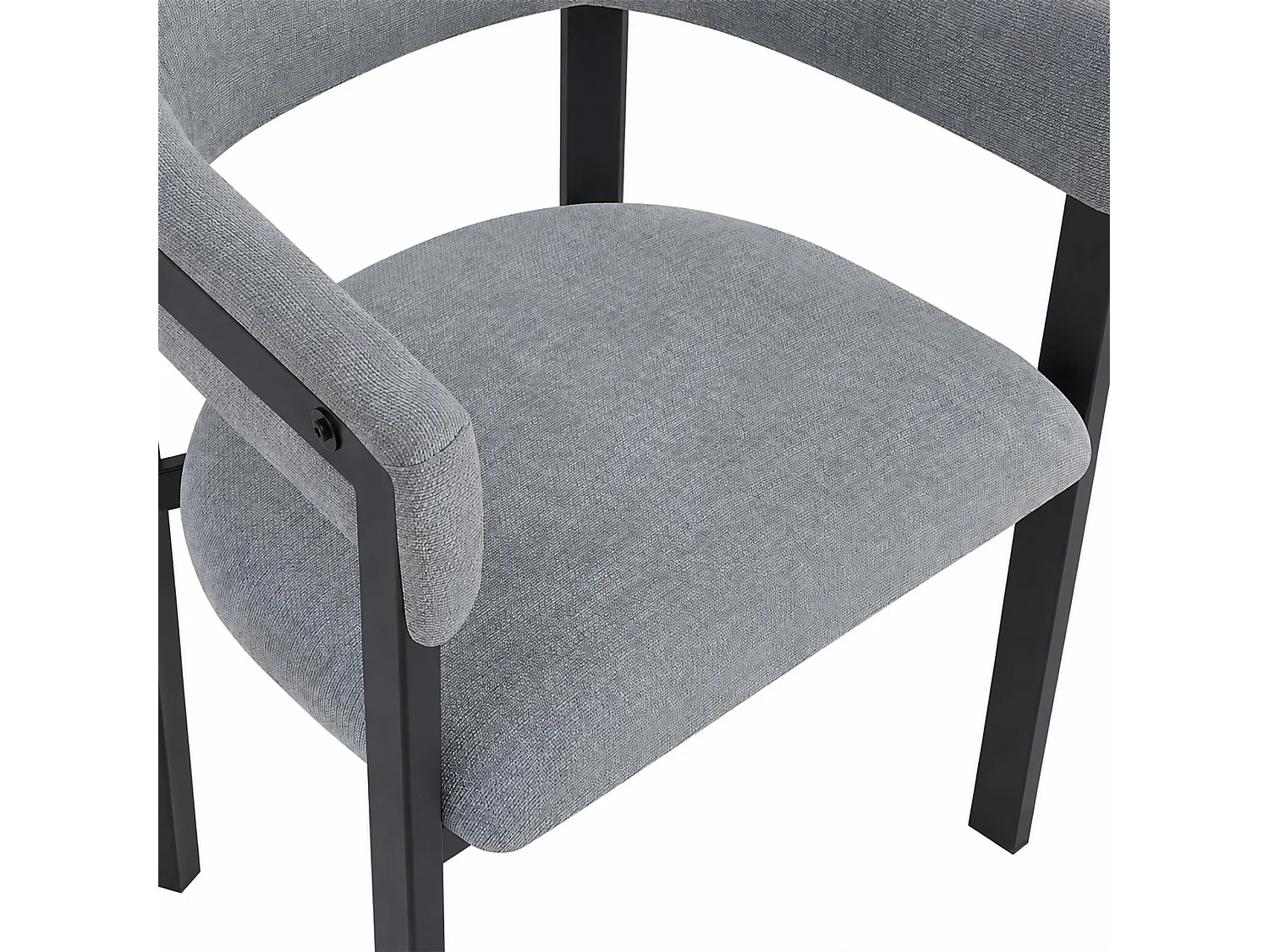 Lot de 2 chaises de salle à manger en chenille avec dossier enveloppant et accoudoirs
