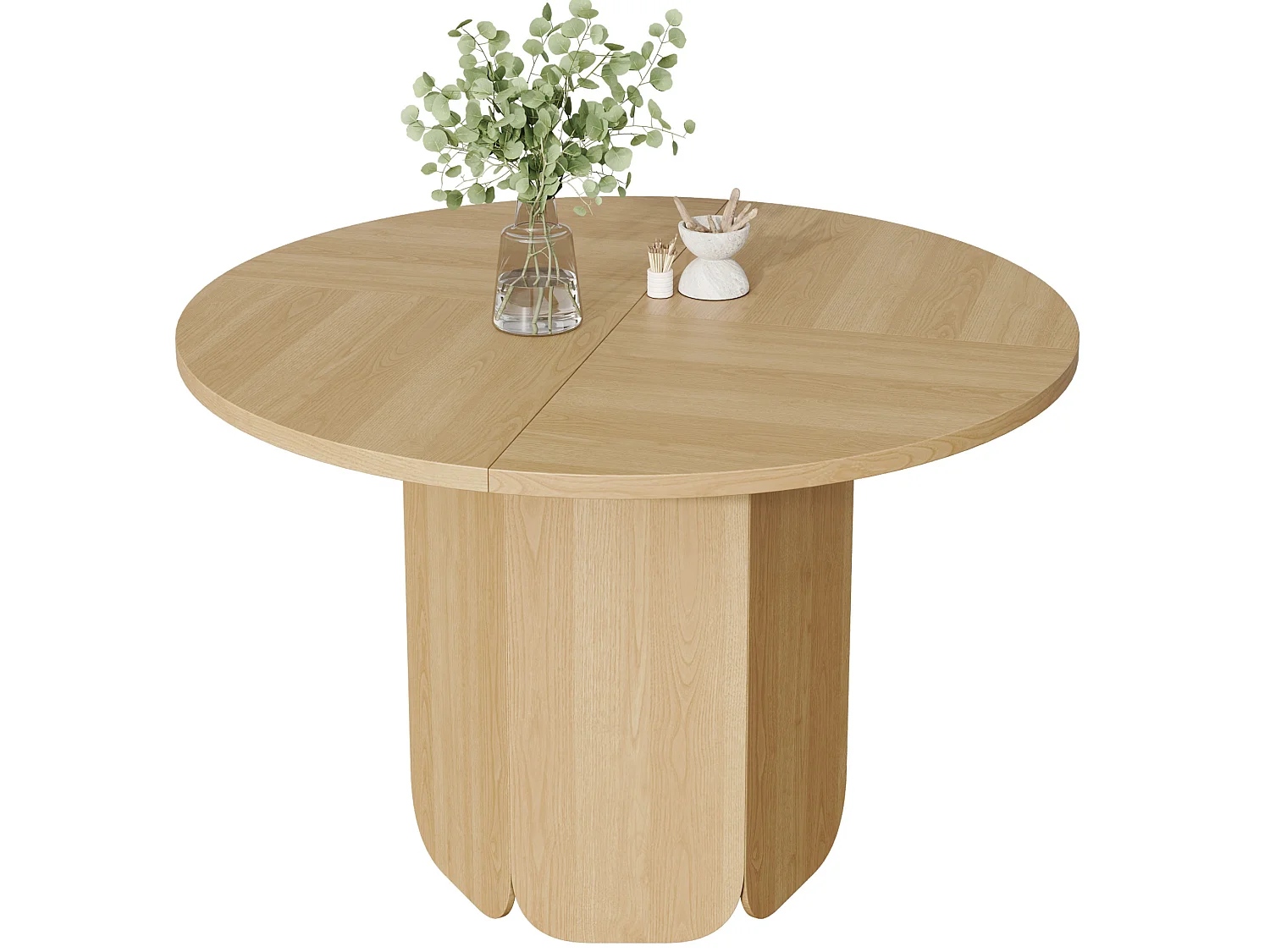 Mesa de comedor redonda efecto madera estilo escandinavo para 4 a 6 personas Ø120 cm