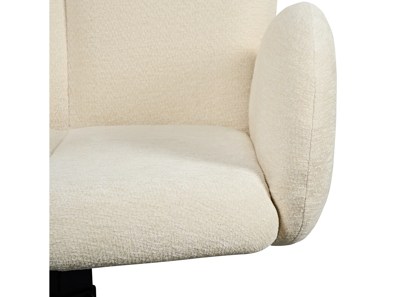 Set de 2 sillas de comedor giratorias de chenilla con reposabrazos y patas de metal