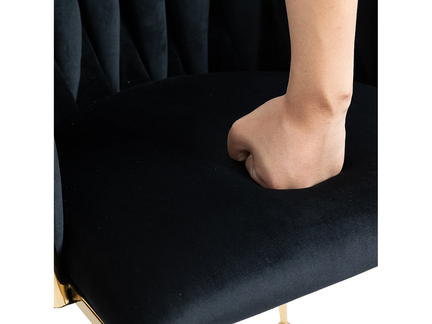 Set di 2 sedie da pranzo in velluto con schienale avvolgente intrecciato e gambe in ferro