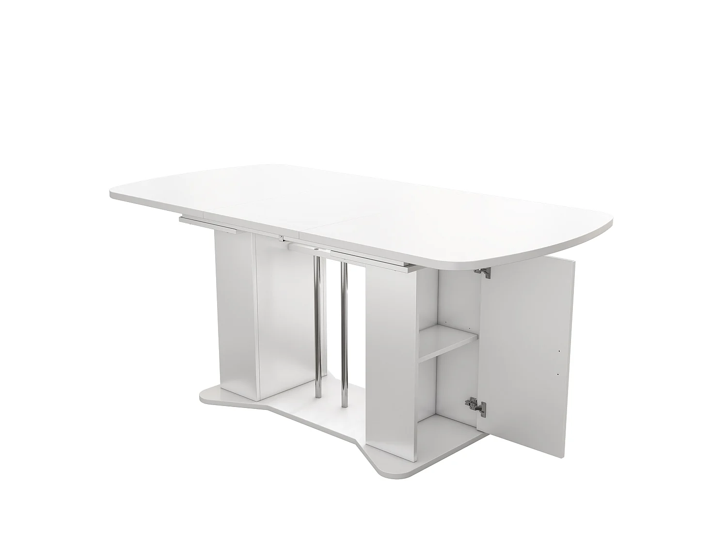 Table à manger extensible avec rangement pour 4 à 6 personnes 120 à 160 x 80 cm