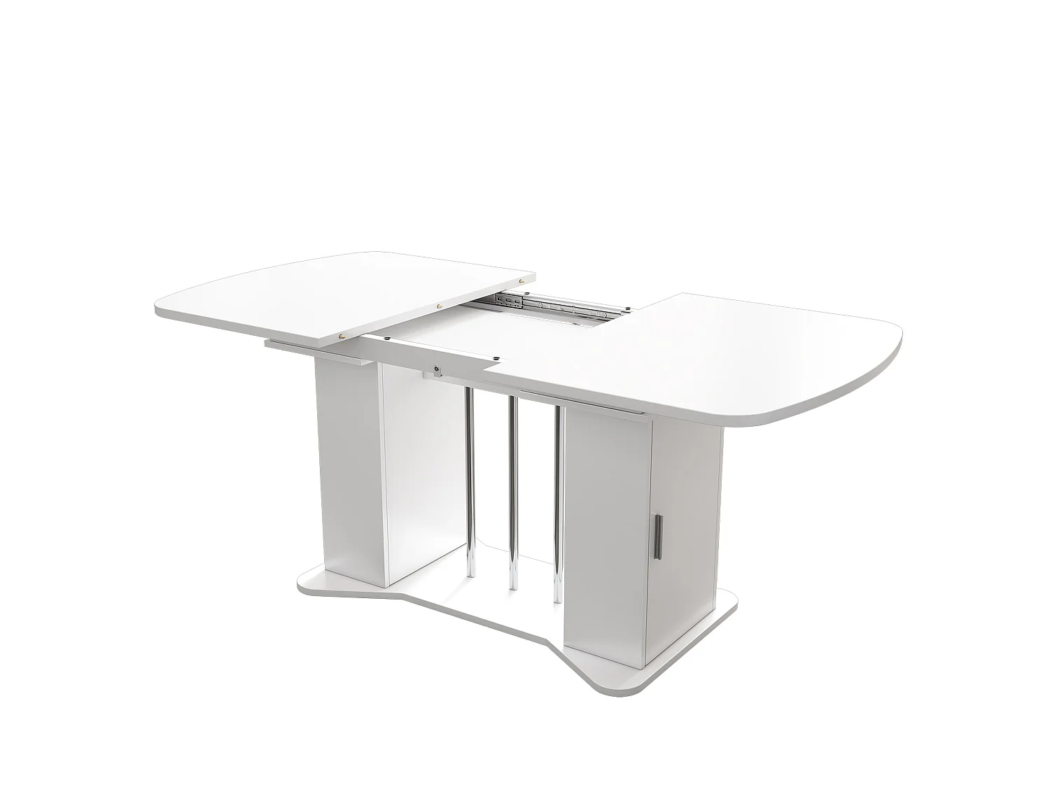 Table à manger extensible avec rangement pour 4 à 6 personnes 120 à 160 x 80 cm