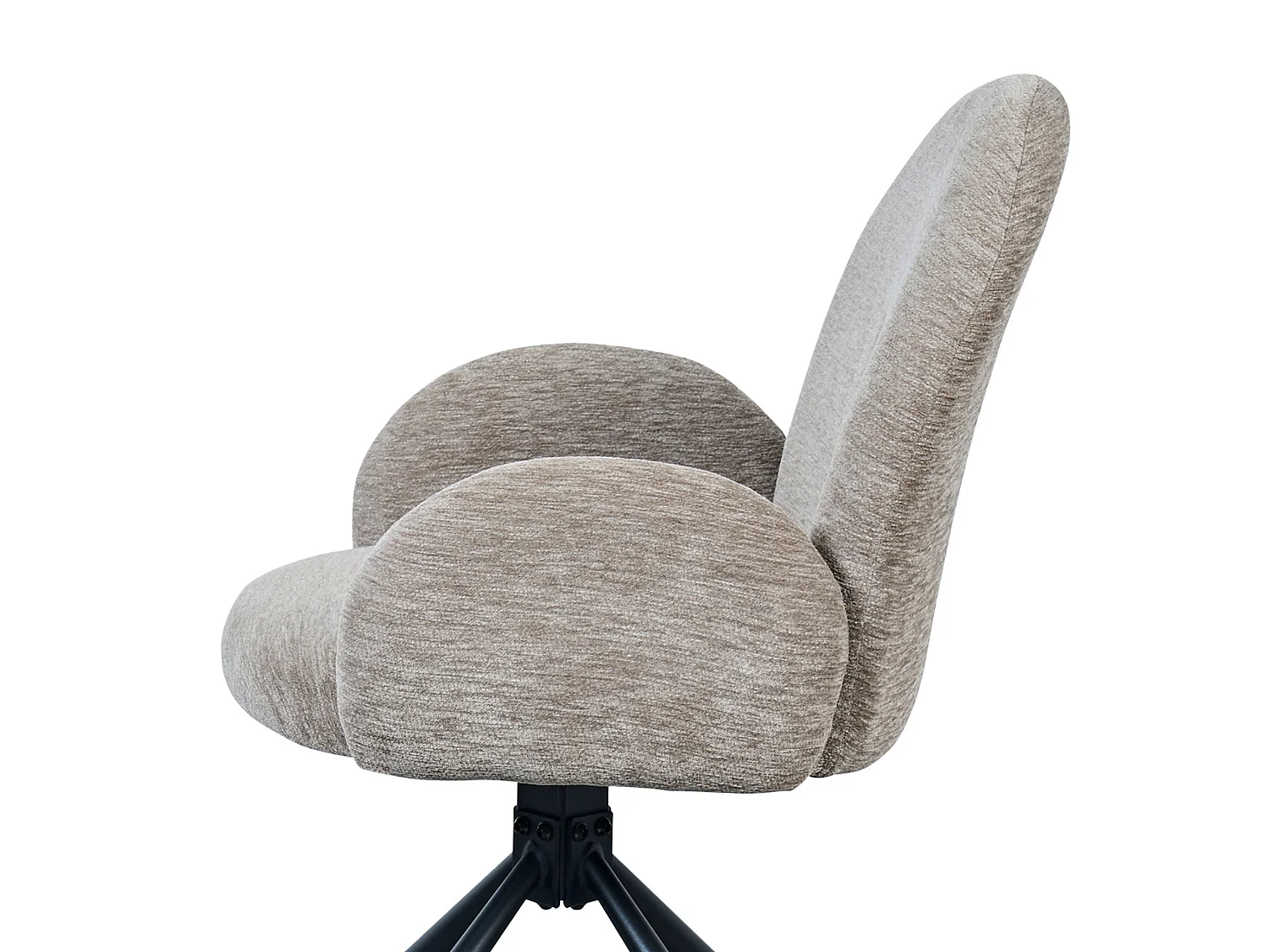 Lot de 2 chaises de salle a manger pivotantes en chenille avec accoudoirs et pieds metal