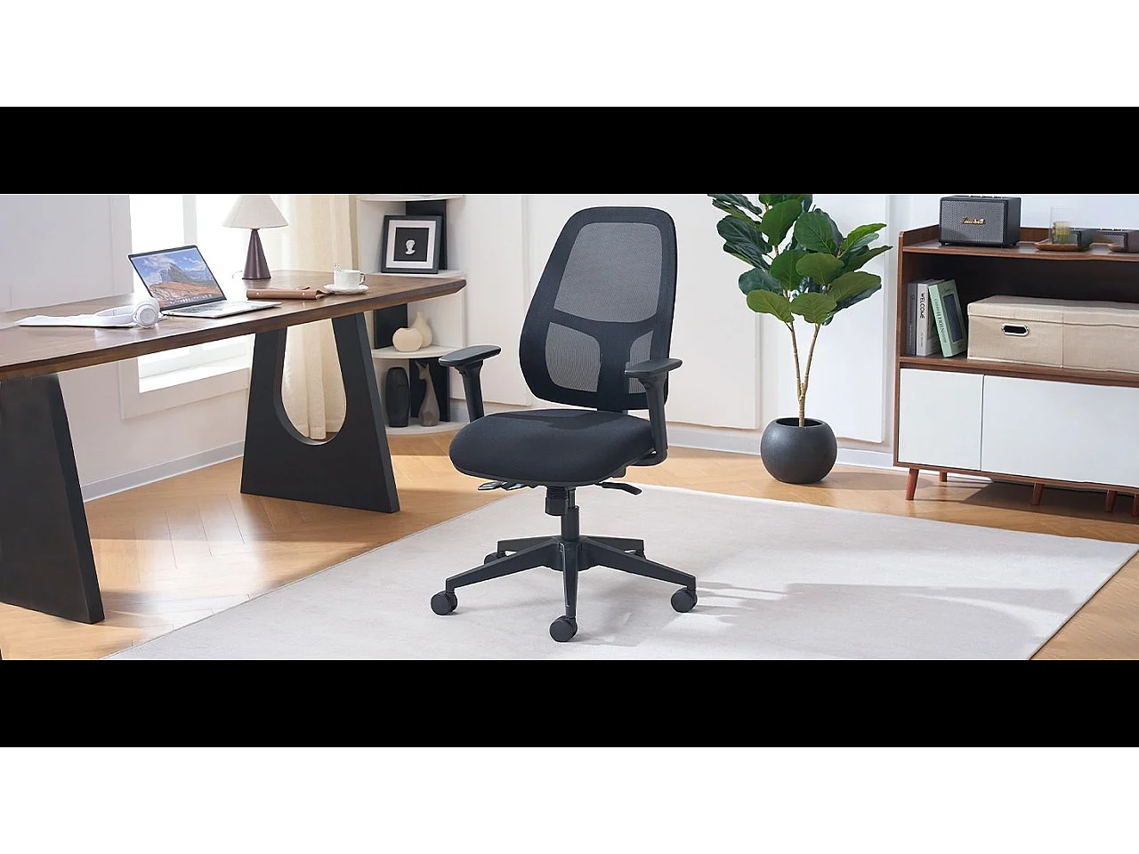 Chaise de bureau ergonomique avec profondeur d assise réglable et accoudoirs 3D