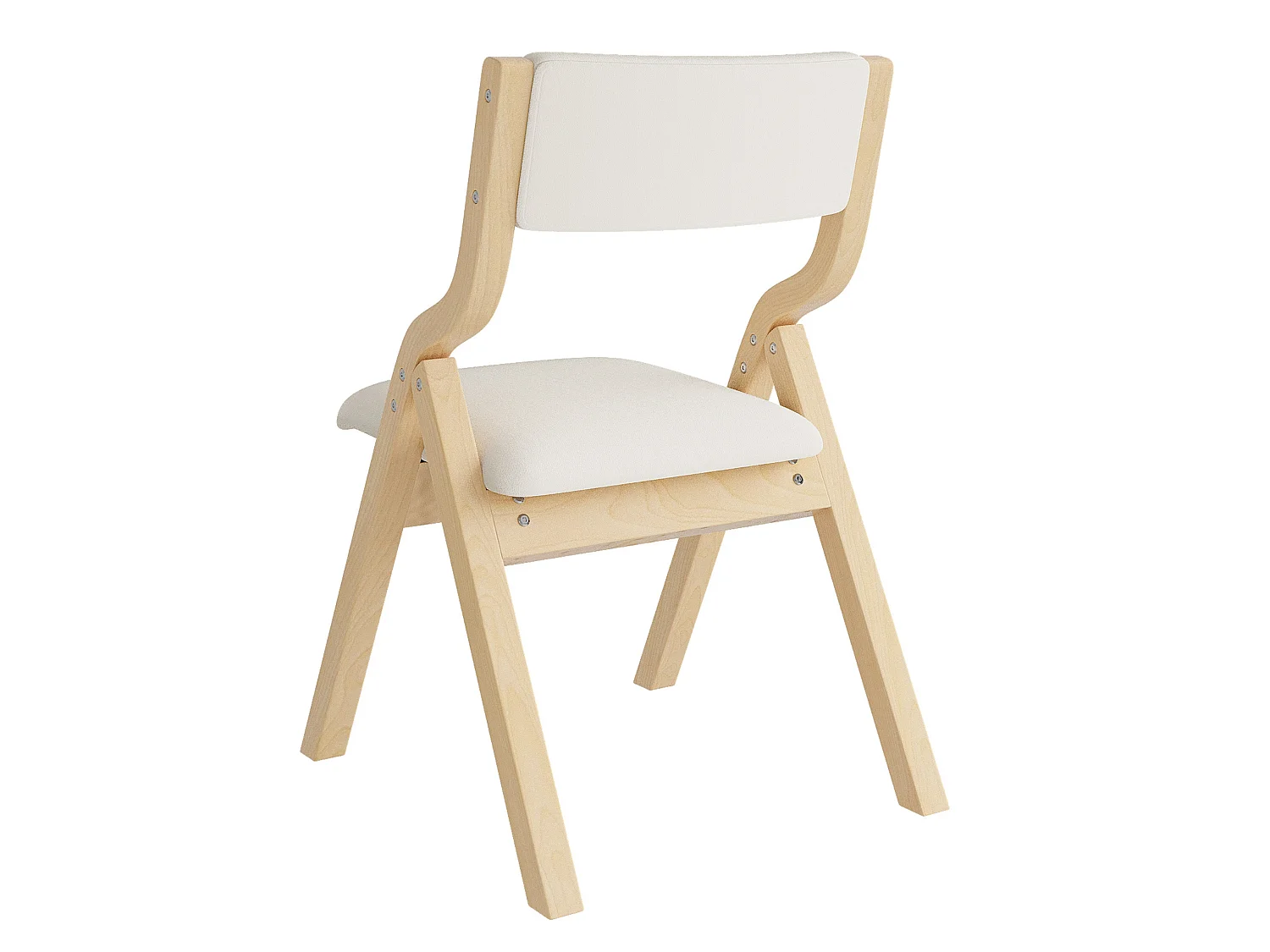 Set de 2 sillas de comedor plegables de lino con estructura de madera maciza, montadas