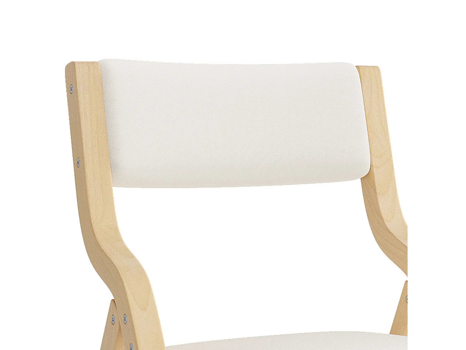 Set de 2 sillas de comedor plegables de lino con estructura de madera maciza, montadas