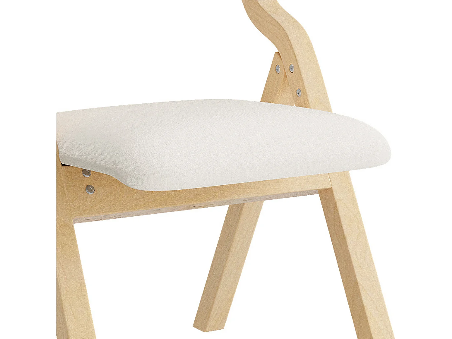 Set de 2 sillas de comedor plegables de lino con estructura de madera maciza, montadas