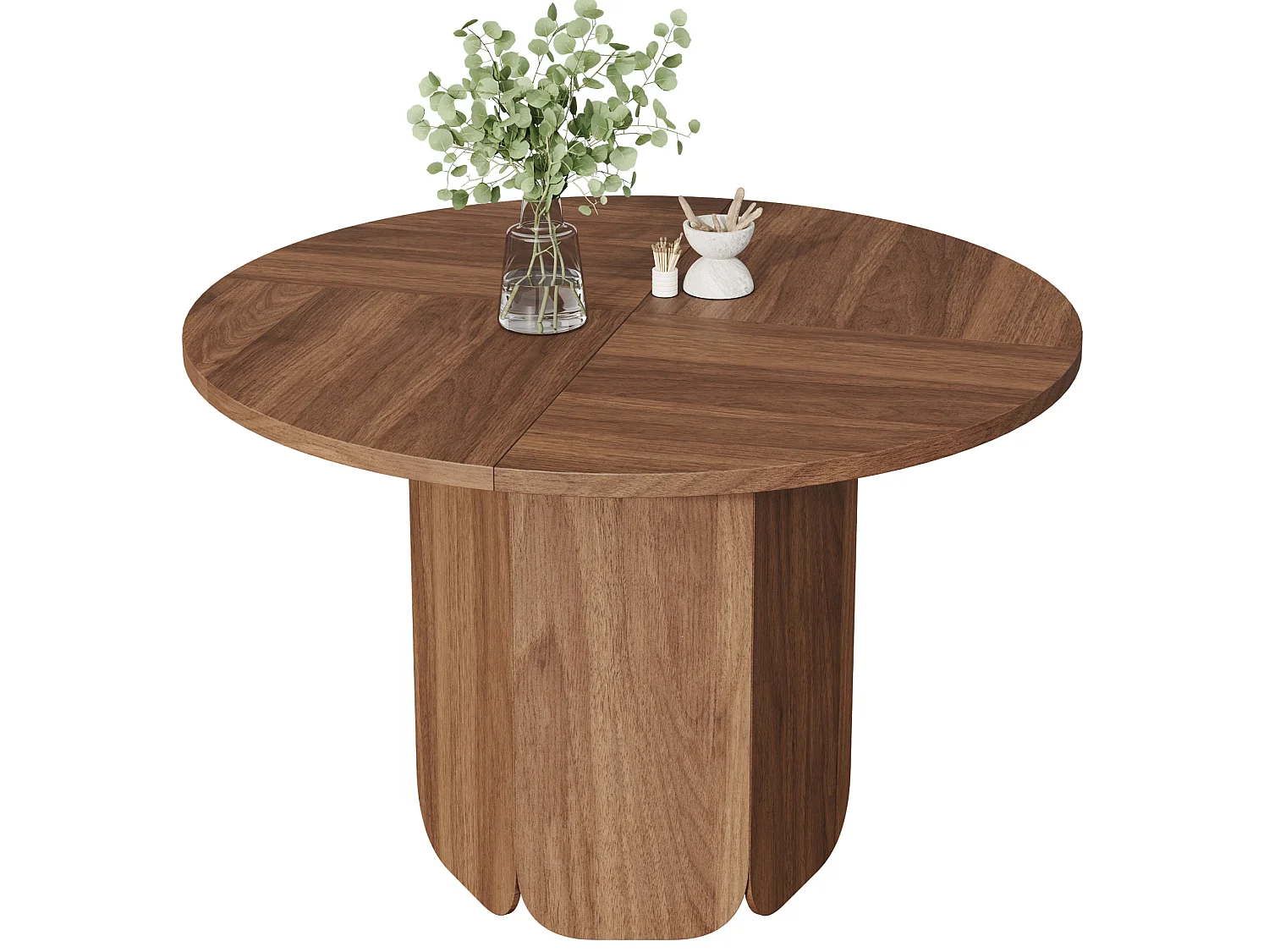 Ronde eettafel met houtlook in Scandinavische stijl voor 4 tot 6 personen Ø120 cm