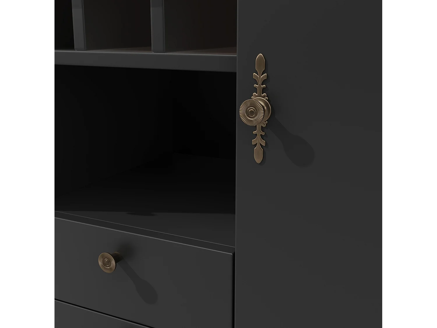 Mesa de comedor extensible con mueble de almacenamiento y giro 120 a 180 x 40 cm