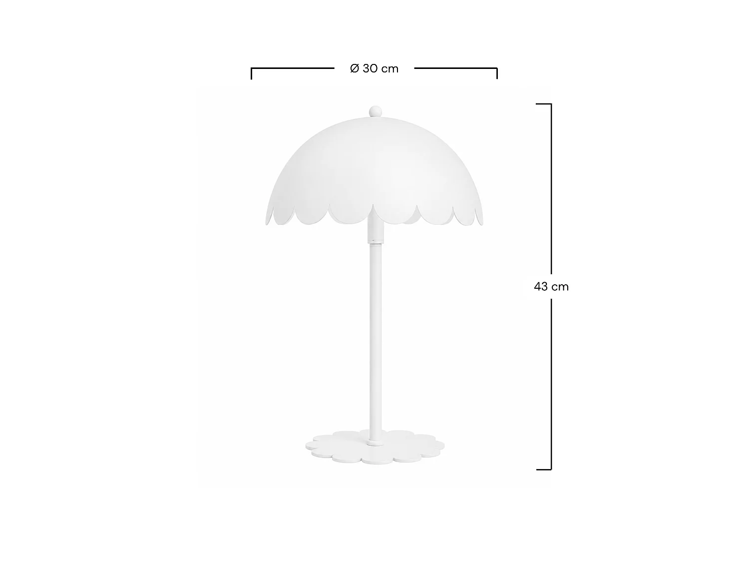 Lampada da tavolo in metallo bianco H43 cm - Flow
