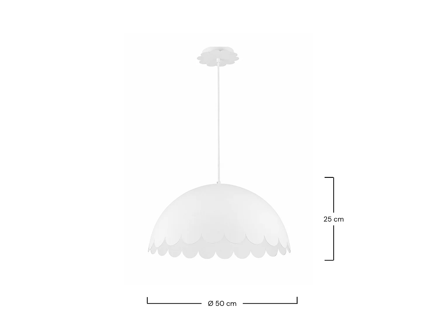 Lampada a sospensione in metallo bianco D50 cm - Flow