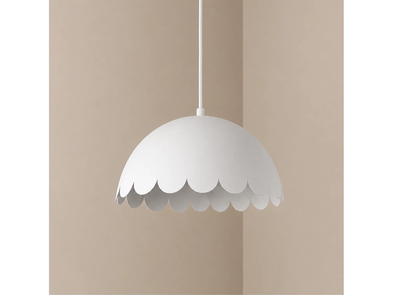 Lampada a sospensione in metallo bianco D30 cm - Flow