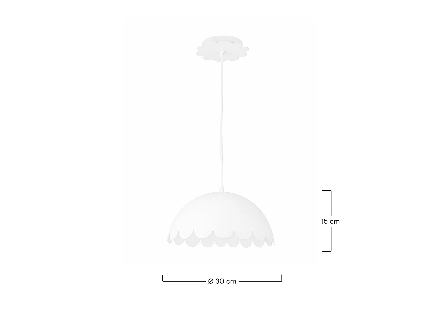 Lampada a sospensione in metallo bianco D30 cm - Flow