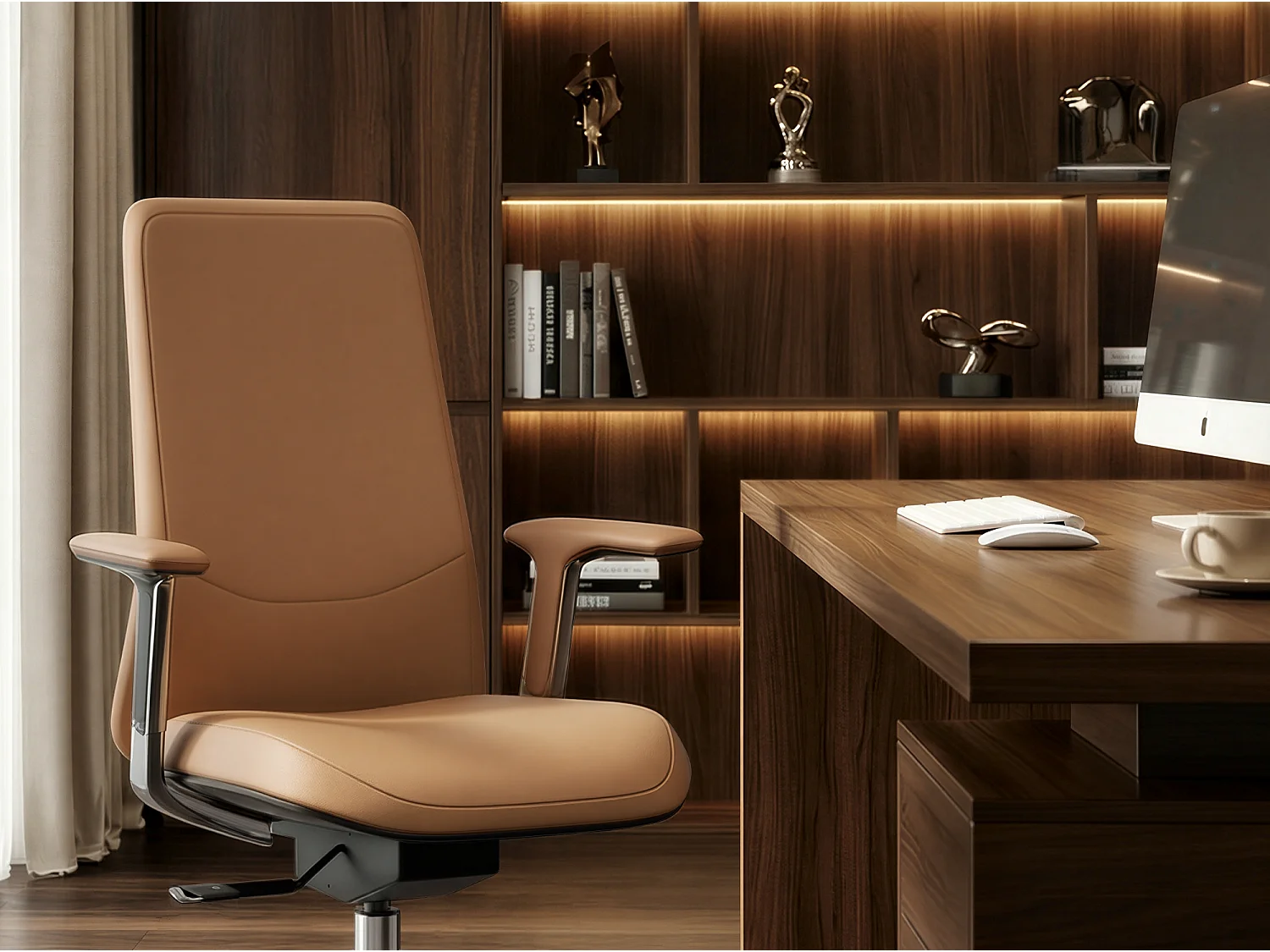 Fauteuil de Bureau d’Exception en Cuir de Bœuf Italien A-Grade - Siège de Direction Ergonomique Haut de Gamme, Inclinaison 127°, Charge 136 kg