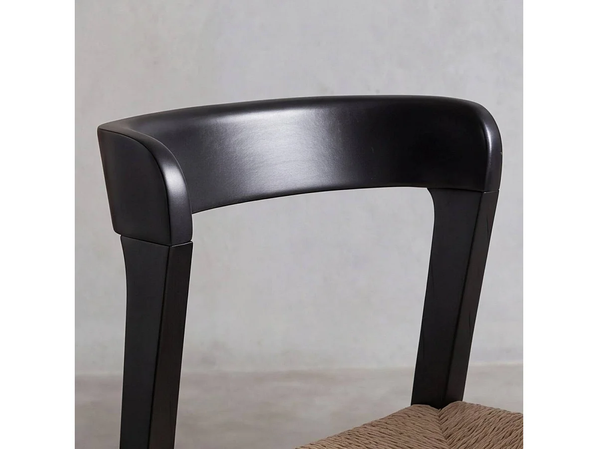 Chaise en bois de chêne noir et en corde Auren (lot de 2)
