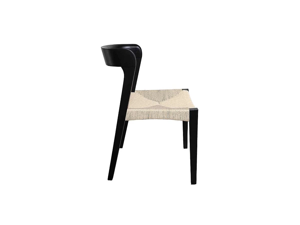 Chaise en bois de chêne noir et en corde Auren (lot de 2)