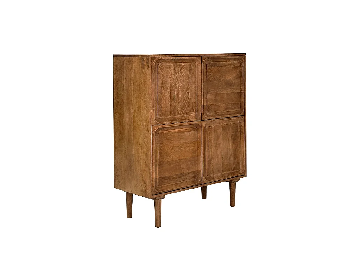 Buffet haut en bois de manguier foncé Vivienne