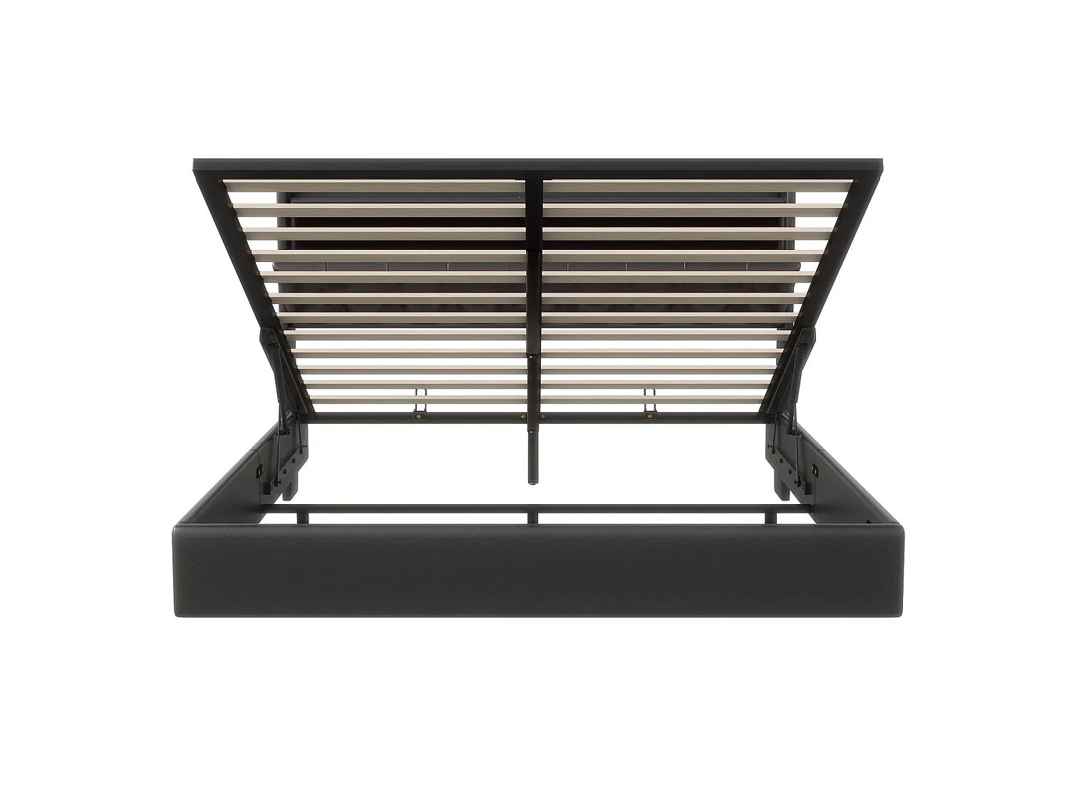 Lit Double 160x200 LED RGB avec Tête de Lit Rangement - Recharge USB - Design Flottant - Structure 500kg - Tissu en cuir PU - Noir